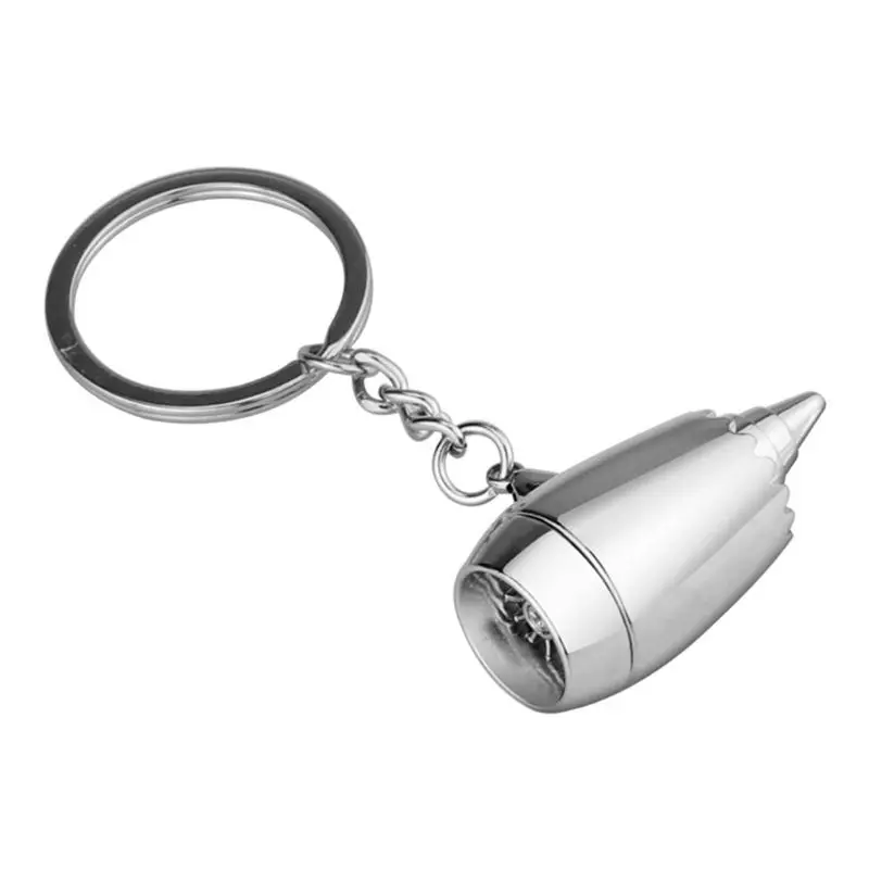 

New Creative Airplane Turbine Pendant Key Ring Fashion Keychain Storage Keys Portable Engine Jewelry Silver Decoration Rings