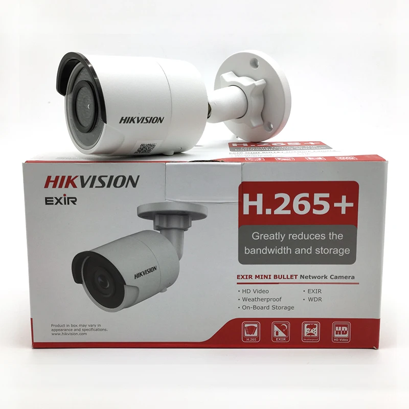 Hikvision 8MP DS-2CD2085FWD-I пуля сетевая камера; sd-карта H.265+ POE CCTV камера безопасности 30 м IR диапазон ip-камера с логотипом