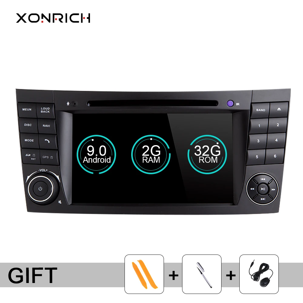 Xonrich Автомобильный мультимедийный плеер Android 9 0 GPS 2 Din DVD Automotivo для