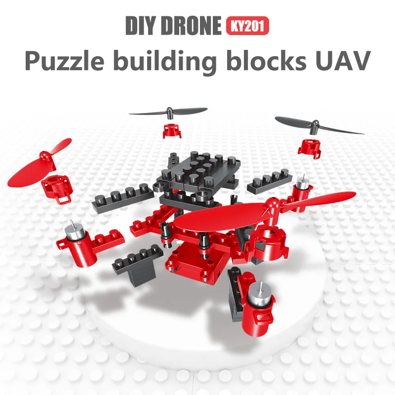 

Flytec KY201 2.4G DIY Building Blocks RC Drone 3D Headless Educational Toy mini drone quadcopter Rc helicopter for kids gift