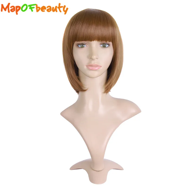 MapofBeauty 12 ''парик Боб прямые короткие парики для черных женщин коричневый