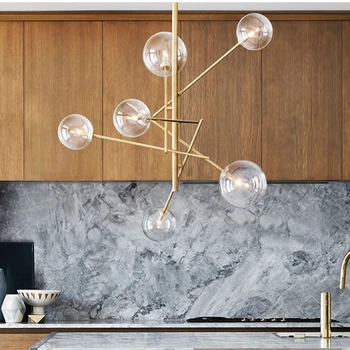 

JAXLONG LED Postmodern Personality Pendant Lights Magic Beans Glass Pendant Lamp American Living Room Dining Bedroom Luminaire