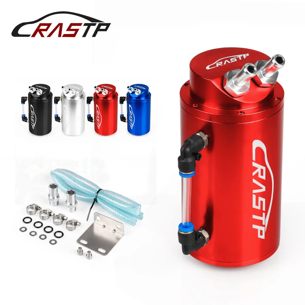 

RASTP - Universal Racing Car Aluminum Alloy 0.7L Round Reservoir Turbo Engine Oil Catch Tank Breather Can RS-OCC019