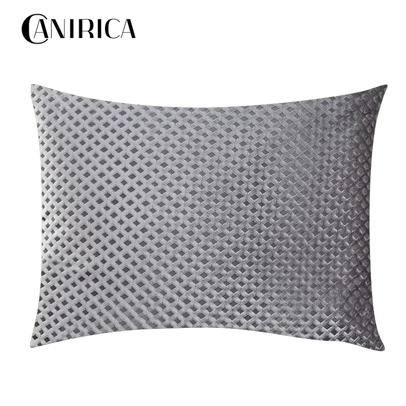 CANIRICA Cushion Cover Gray Throw Pillows Cover 45x45cm Velvet Pillowcase Home Decoration Funda Cojin For Sofa Living Room Decor