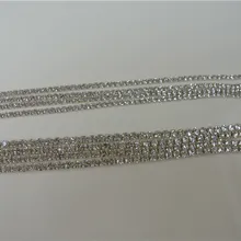 10 м/Лот, 4 мм, прозрачная тесьма со стразами, Серебряная лента с бриллиантами для свадебного декора