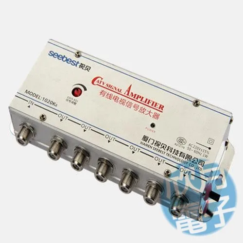 2017 new High quality 1 IN 6 OUT 6 WAY 20 db Cable TV signal amplifier