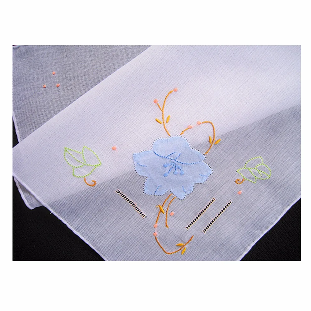 Белый платок ручной работы льняная винтажная тонкая женская аппликация вышитые платки с цветочным узором Shantou 28 см детские мокасины