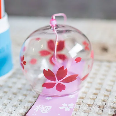 Романтические Стеклянные Колокольчики сакуры в японском стиле edo, украшение для балкона, колокольчики, подарки для девочек - Цвет: cherry blossom 2