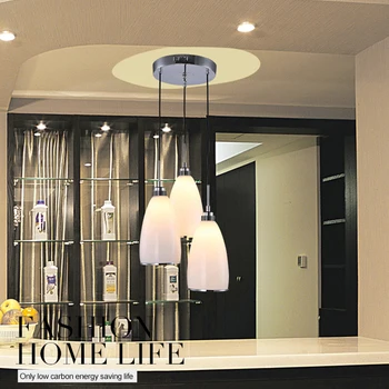 

Modern LED Chandeliers for Dining Room Pendant Lamp with 3 Bulbs AC100 to 240V White Glass Lampshape LED KINGDOM LIGHTING