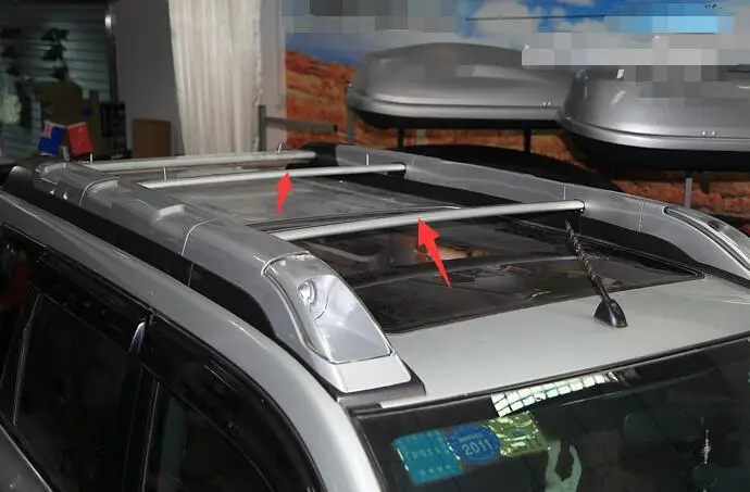 High quality Aluminium Alloy dedicated roof cross bar for X-Trail have roof rack with light lamp 2008 09 10 11 12 13 - Color: Silver