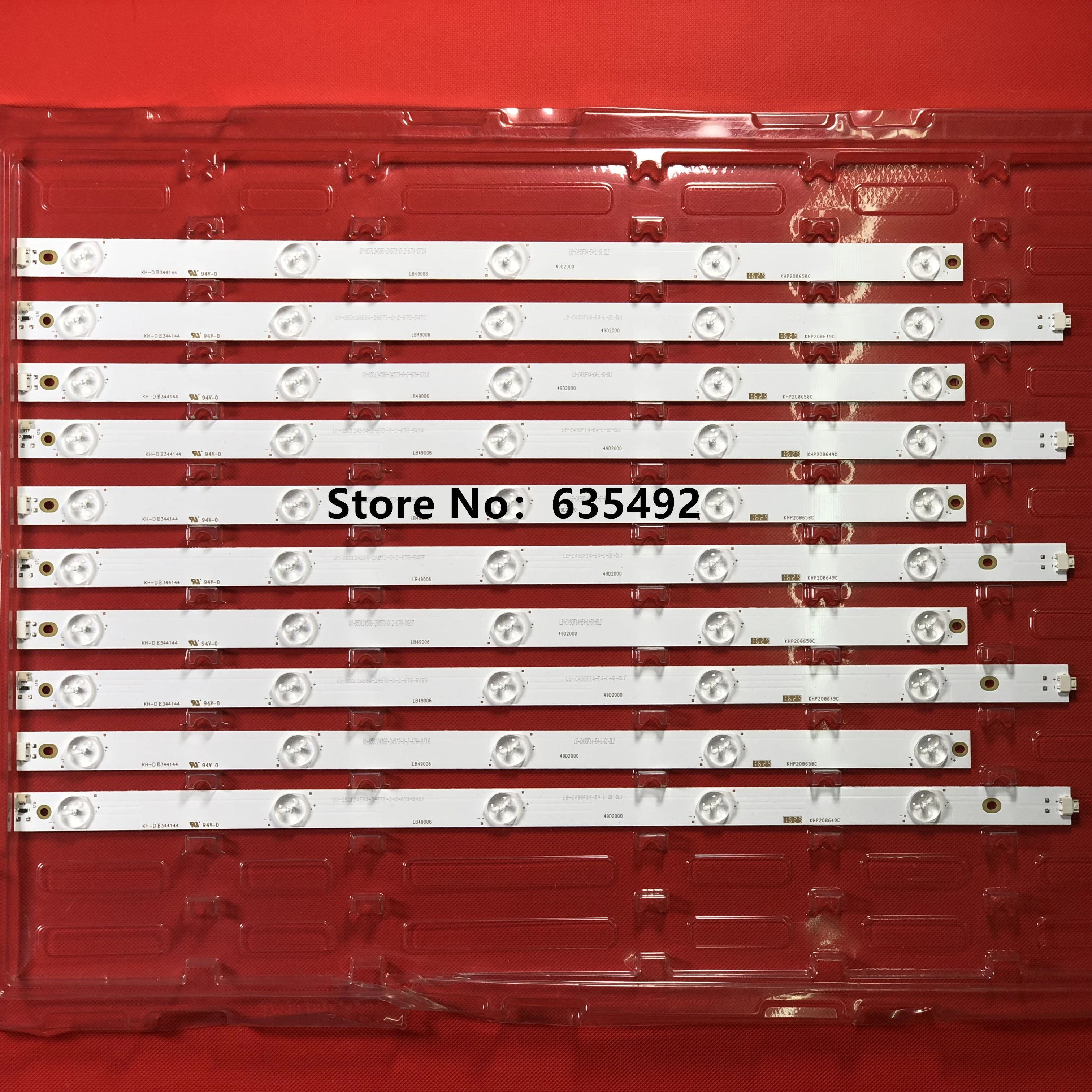 

1set=10Pieces(R+L) 5lamp LED Backlight strip For chang hong 49A1U Light Bar SVJ490A19_Rev01_5LED_L/R screen C490U15-E2-L(1)
