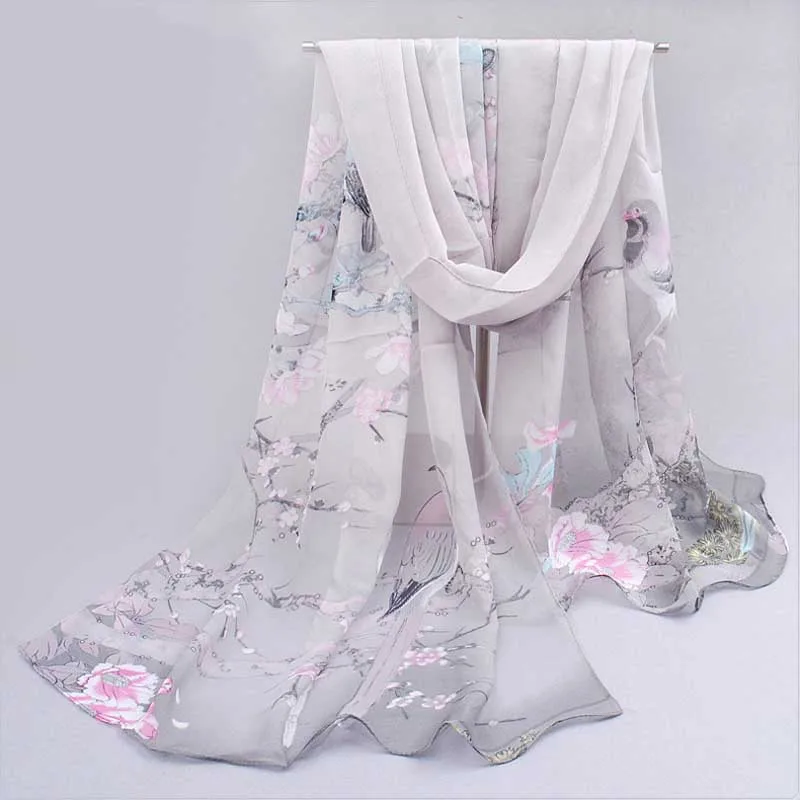 

Fashion Women Scarf Printing Floral Chiffon Neck Scarf Shawl Wrap Hijab Summer Women's Scarves Foulard Bufandas Accessories