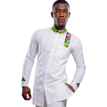 

Autumn/Spring Fashion Mens Africa Festive Clothing Ankara Clothes African Print Tops Long Sleeve Tops Cotton Stitching Batik