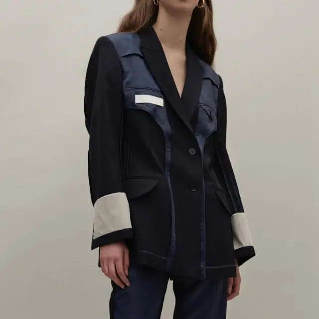Designer Color Block Blazer Women Black Suit High Fashion Outerwear Effortless Chic Jacket Normcore Powersuit Office Lady Blaser Blazers Aliexpress