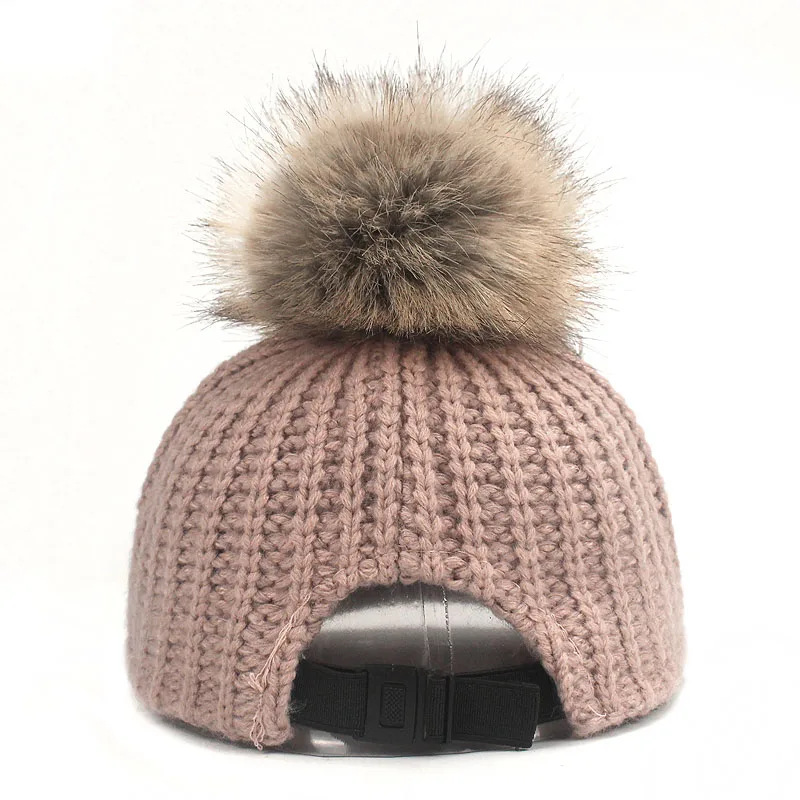Женская теплая Кепка Snapback осенне зимняя с помпонами из искусственного меха в