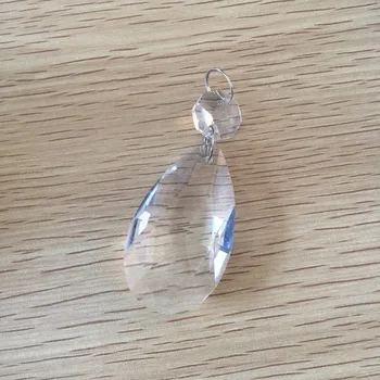 

50mm 30pieces Clear Crystal Almond Crystal Prism Pendants with 14mm Octagon Beads Suncather Crystal French Style Pendant