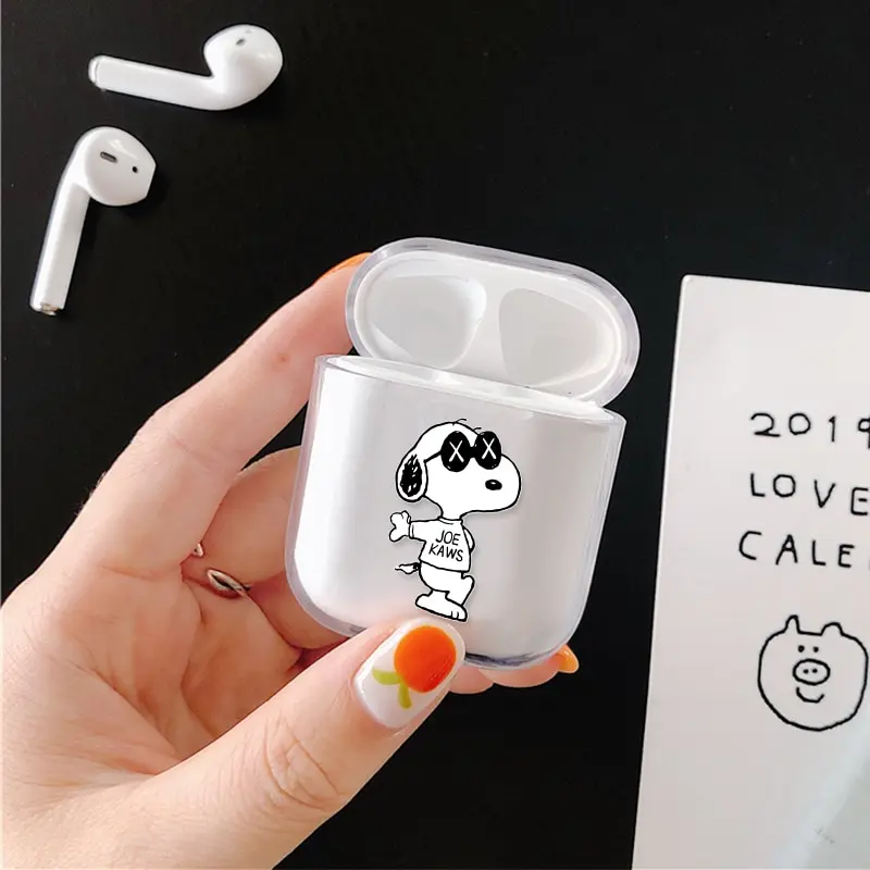 

For apple Airpods Case Transparent Protective Skin Bag Cover For AIR PODS 1 2 Wireless Bluetooth Earphone Hard PC Cases Cartoon