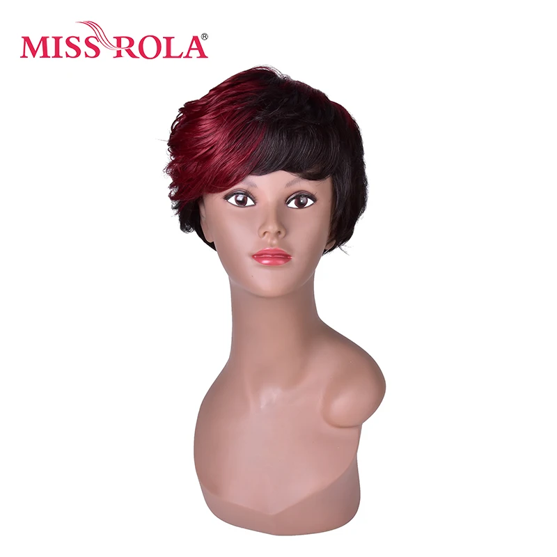

Miss Rola Short Straight Wig Black Blonde White Ombre Rose Net Synthetic Women Hair Piece Party Cosplay Wigs 1pc 5.9inch