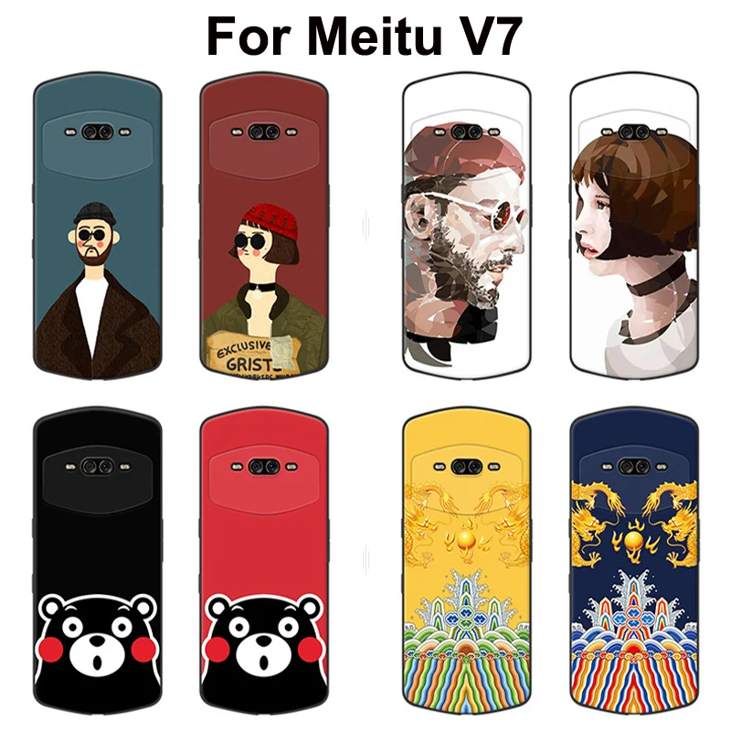 

For Meitu V7 Case MeituV7 back cover Painted Leon killer cartoon soft Silicone phone case For Meitu V 7 MP1801 protect shell