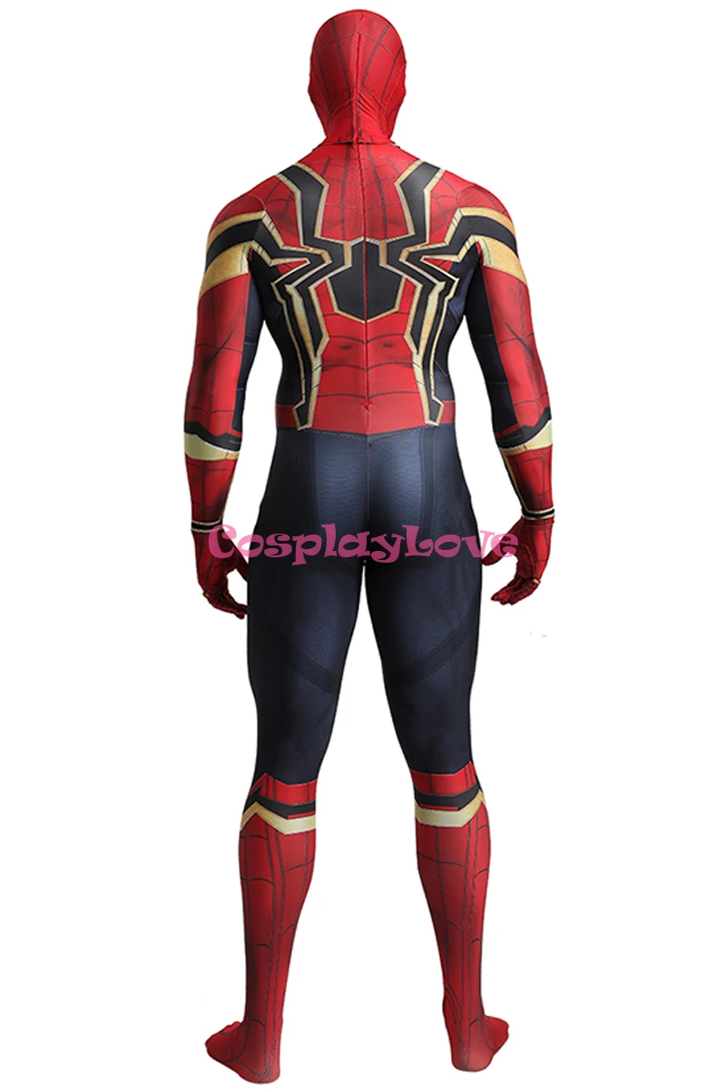 Косплей Любовь Marvel's Мстители 4 Железный Человек-паук зентай костюм комбинезон из лайкры спандекс Косплей Костюм