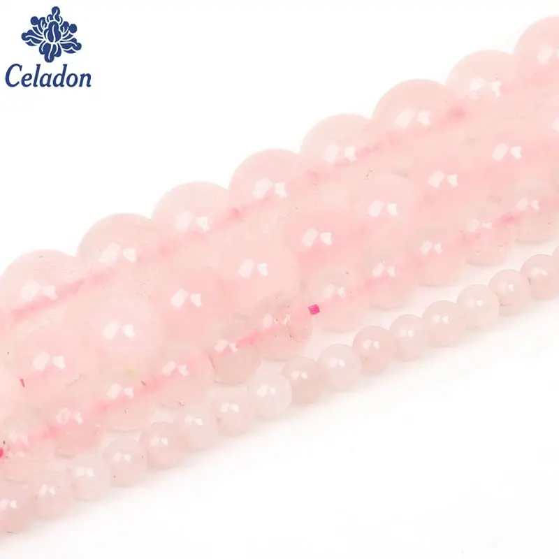 

Wholesale Natural Rose Crystal Pink Quartz Stone Round Beads For Jewelry Making DIY Bracelet Necklace 4/6/8/10 mm Strand