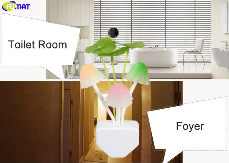 Фумат гриб ночник светодиодный свет управления чтения Арт Деко 7 Красочные изменения настенный светильник для спальни прикроватный фойе