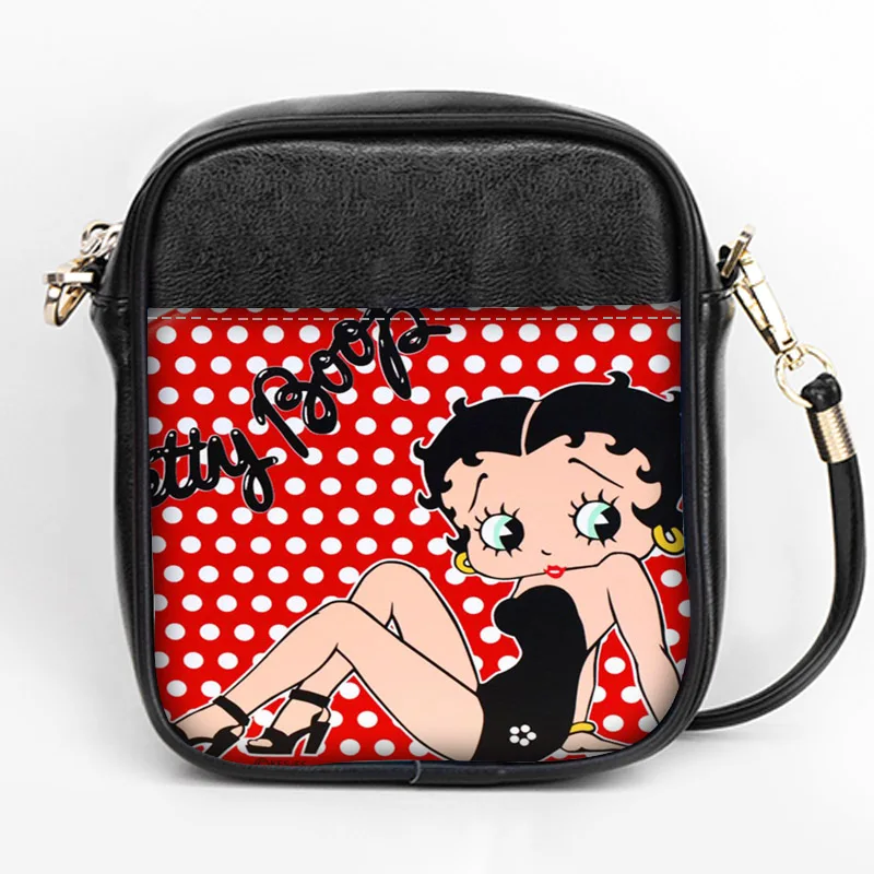 Новая Мода Betty Boop Слинг Сумка на заказ для женщин Слинг сумки на ремне кожа мини девушки Tote вечерние сумки DIY Слинг Сумка - Цвет: 19
