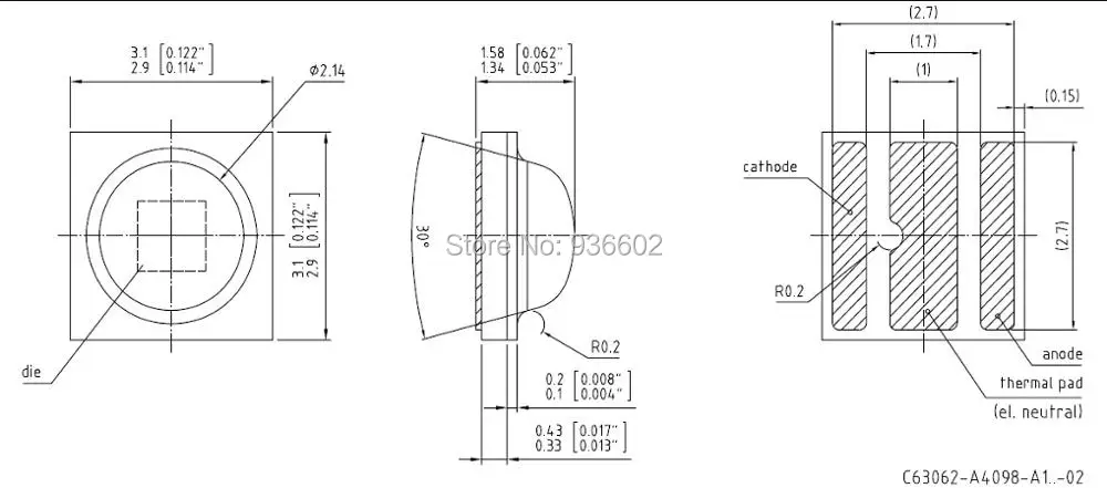 OSRAM OSLON SSL 150 высокомощный светодиодный 3 Вт теплый белый 2700k LCW CQDP. EC освещение