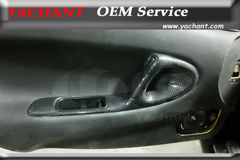 US $329.00 CarStyling Accessories Carbon Fiber Door Handle Panel Cover Trim 2 Pcs Fit For 19921997 RX7 FD3S Inner Door Handle Replacement
