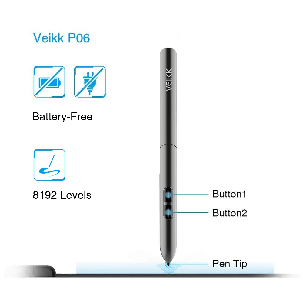 VEIKK S640 Графический чертежный планшет 6X4 дюймов планшет Цифровая компьютерная периферийная ручка 8192 уровней в продаже