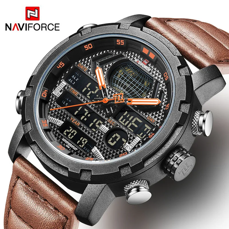 NAVIFORCE мужские часы цифровые водонепроницаемые наручные кварцевые Военные Analogico