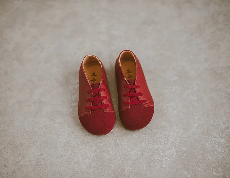 WENDYWU/ г.; детская обувь; сезон осень; Новинка; детская кожаная обувь в Корейском стиле; обувь для мальчиков и девочек на плоской подошве