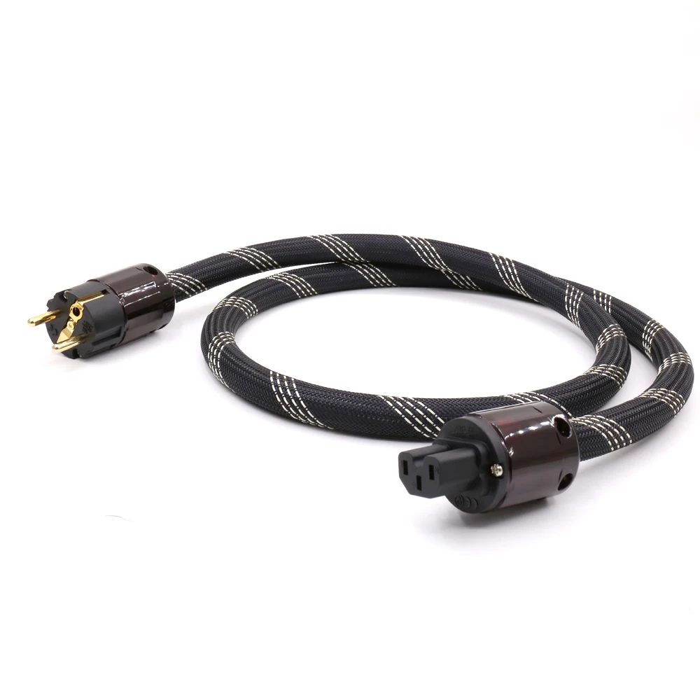  P103 HI-End Pure Copper EU Power Plug With P079E+C079 Schuko Power Plug Cable For AMP DVD 10 guage 