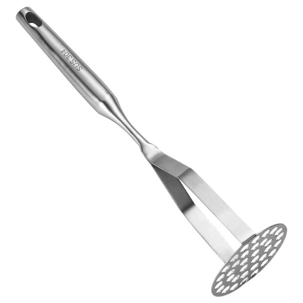 

Stainless Steel Pusher / Potato Masher With Broad Mashing Plate For Smooth Mashed Potatoes Fruit Vegetable Tools Press Crusher