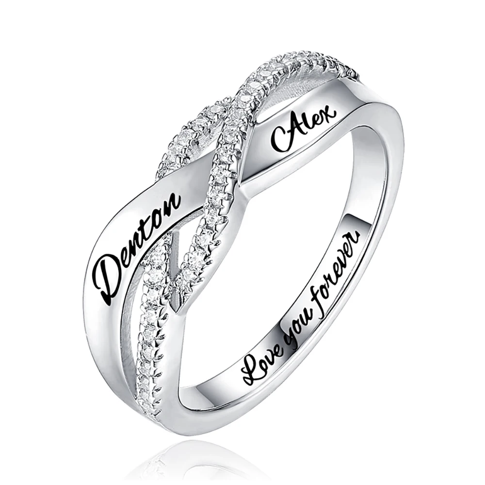 

Sweey Dropshipping Customized Engraved Name Twisted Ring Best Valentine's Day Gift Enterprise Custom Local Shipping