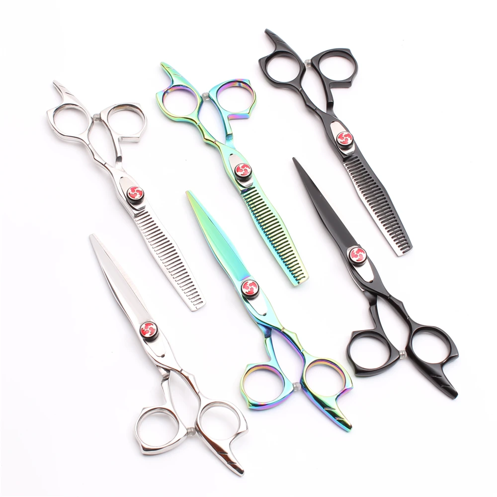 

1Pair C9017 6'' 17.5cm 440C Customized Brand Professional Scissors for Hairdressers Cutting Shears Thinning Scissors Style Tool