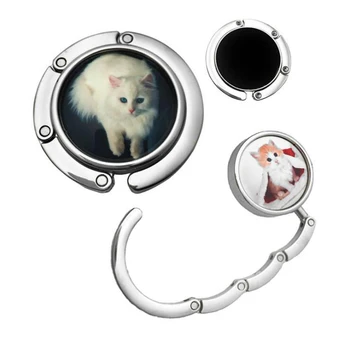

Free shipping 500pcs/lot Folding Handbag/Purse/Bag Hanger Table Hook Hang Holder cat design