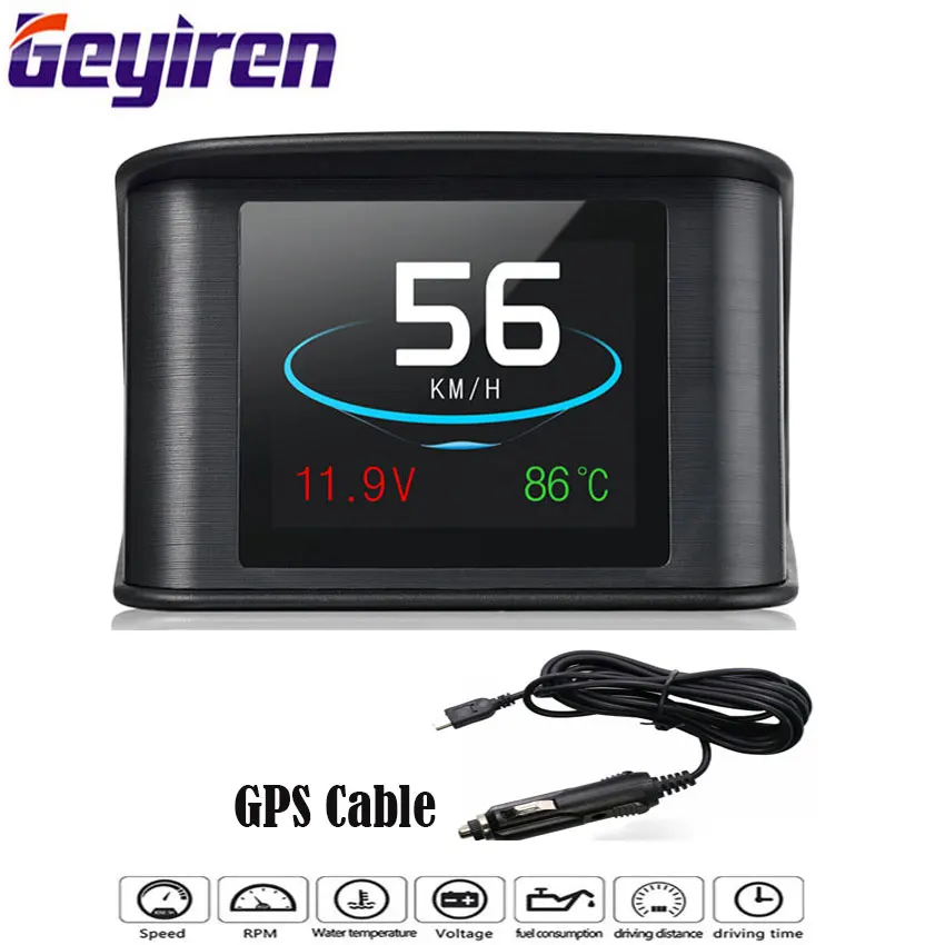GEYIREN T600 GPS HUD Automobile Trip On-board Computer Car Digital GPS Driving Computer Display Speedometer Voltage Gauge HUD цена GEYIREN T600 GPS HUD Automobile Trip On-board Computer Car Digital GPS Driving Computer Display Speedometer Voltage Gauge HUD цены онлайн