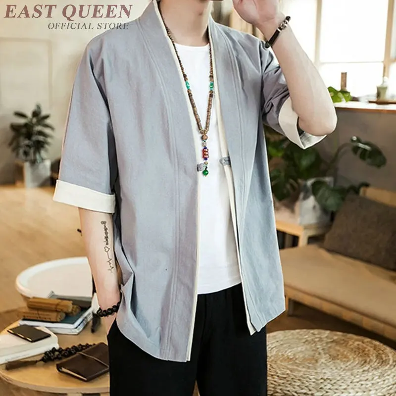 Kimono Men Black Japanese Kimono Men Samurai Costume Male Yukata Haori Japanese Streetwear Clothing Mens Kimono Jacket DD952