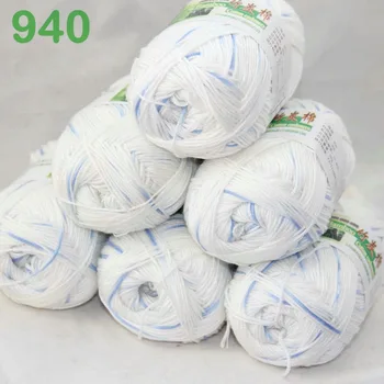 

Lot of 6 Skeins Super Soft Natural Bamboo Cotton Knitting Yarn 940
