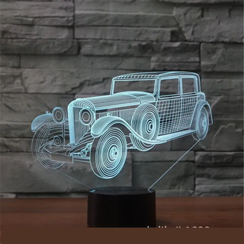 

Vehicle Remote Control 3d Lamp Colorful Touch Led Visual Led Night Light Lamp Ambient Gift Table 3d Light Fixtures