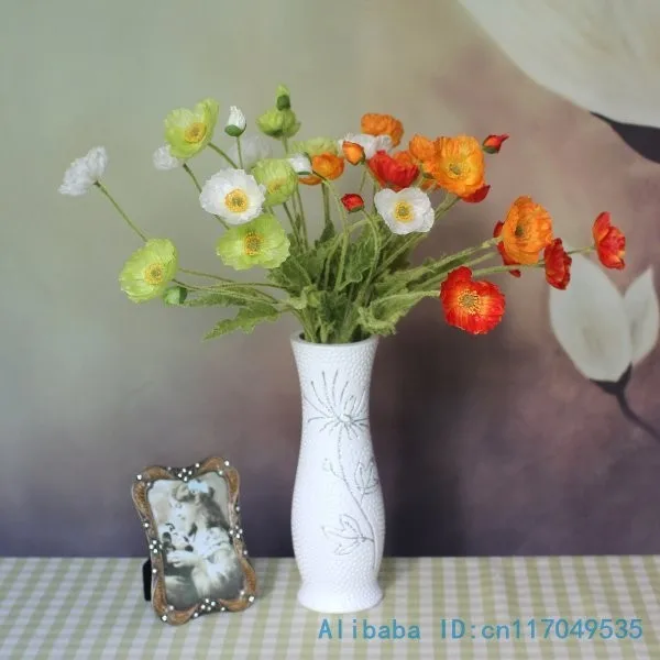 1 шт. Красивые Искусственные маковые шелковые цветы для дома Свадебные украшения подарок F263