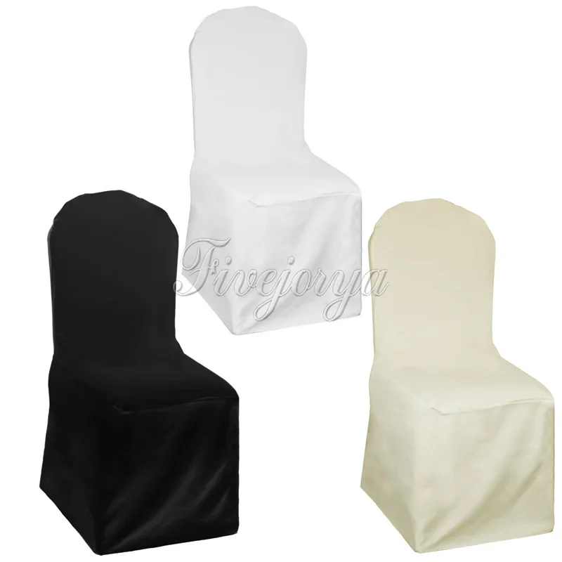 10pcs White Ivory Black Universal Polyester Chair Covers For