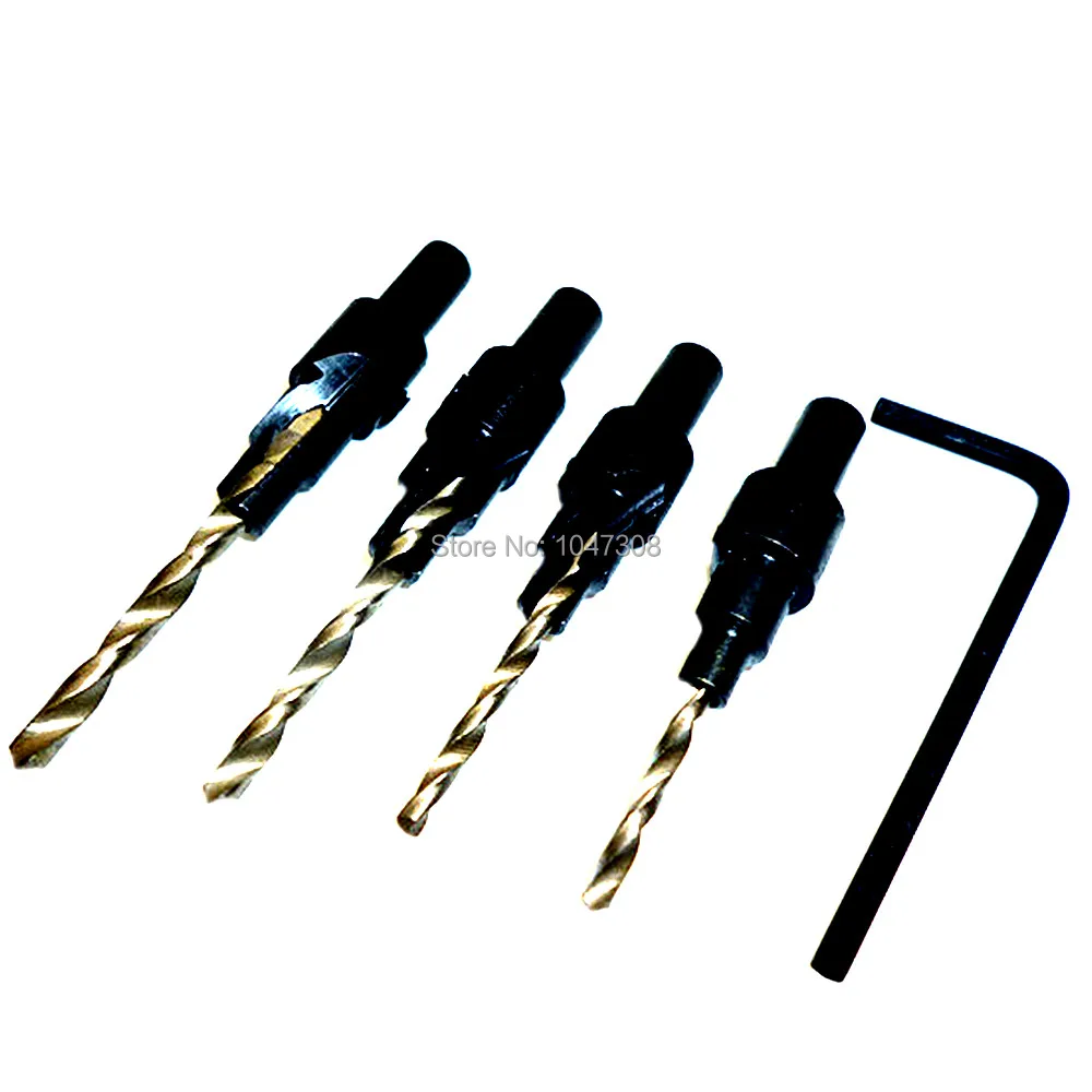 4pc Woodworking Hss Drill Countersinks Bit Countersinking Hole Counter