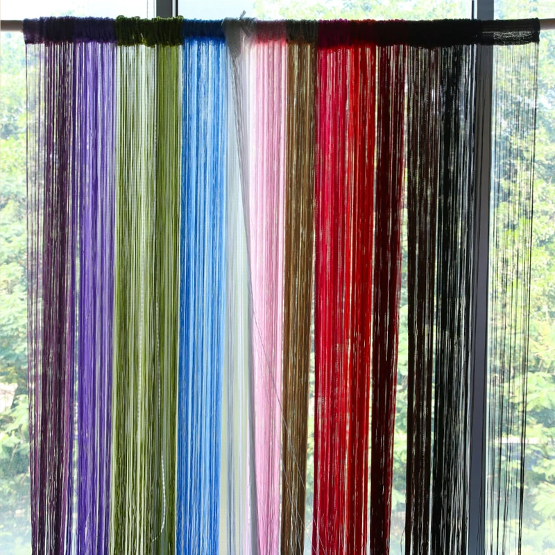 

2x1m 12 Colors String Curtains Door Window Panel Curtain Divider Yarn String Curtain Strip Tassel Drape Decor for Living Room17