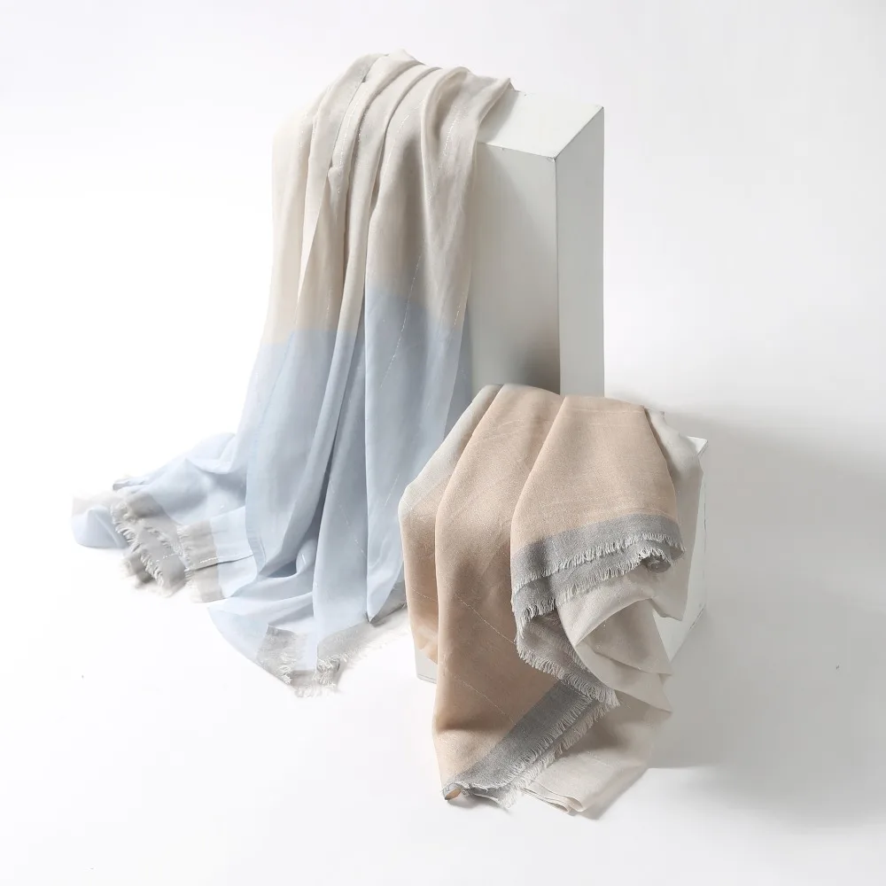 

Summer 2019 Color Matching Square Grid Cotton Large Scarf Air Conditioning Room Long Wraps Shawls For Women Female