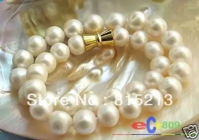 

FREE SHIPPING>@@> N1614 AAA HUGE 17" 13mm WHITE ROUND FRESHWATER PEARL NECKLACE