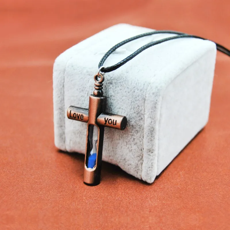 

Original Vintage Cross Hourglass Necklaces Women Silver Chain Jesus Crucifix Pendants Necklace Men Prayer Christian Jewelry