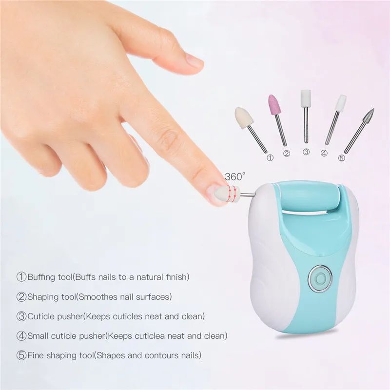 

Electric Nail Foot Care Tool Kit Pedicure Roller Callus Remover USB Charging Feet File Manicure Tool Set + 5pcs Grinding Head 42