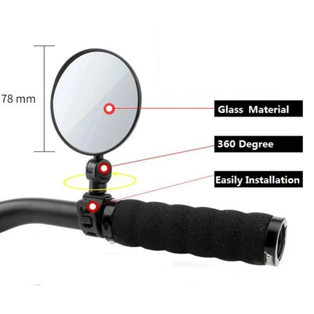 

Mini Adjustable Bike Rearview Mirror Bicycle Cycling Handlebar Back Eye Blind Spot Mirror Flexible Rear View Mirror 360 Degrees
